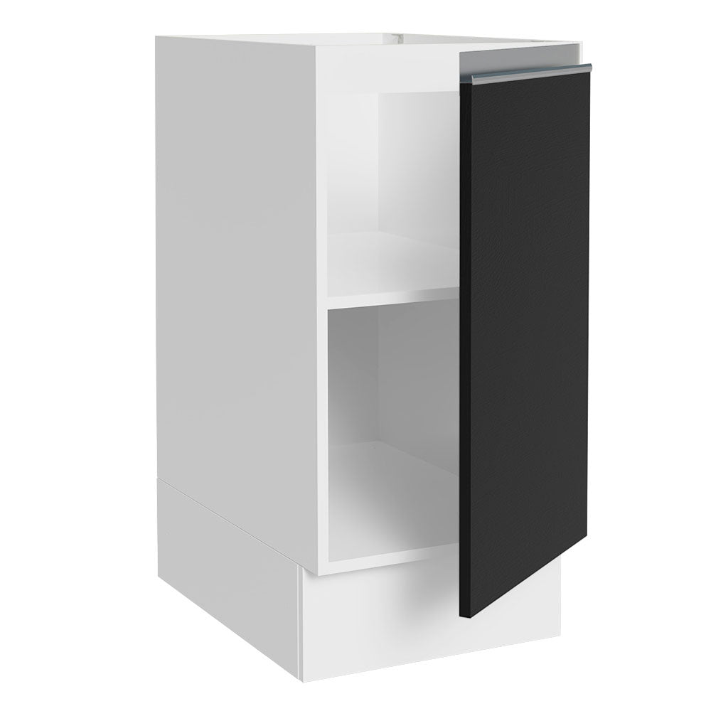 Balcão Cozinha 35 x 60 cm 1 Porta (Sem Tampo) Branco/Preto Glamy Madesa