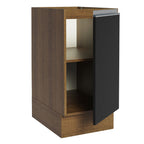 Balcão Cozinha 35 x 60 cm 1 Porta (Sem Tampo) Rustic/Preto Glamy Madesa