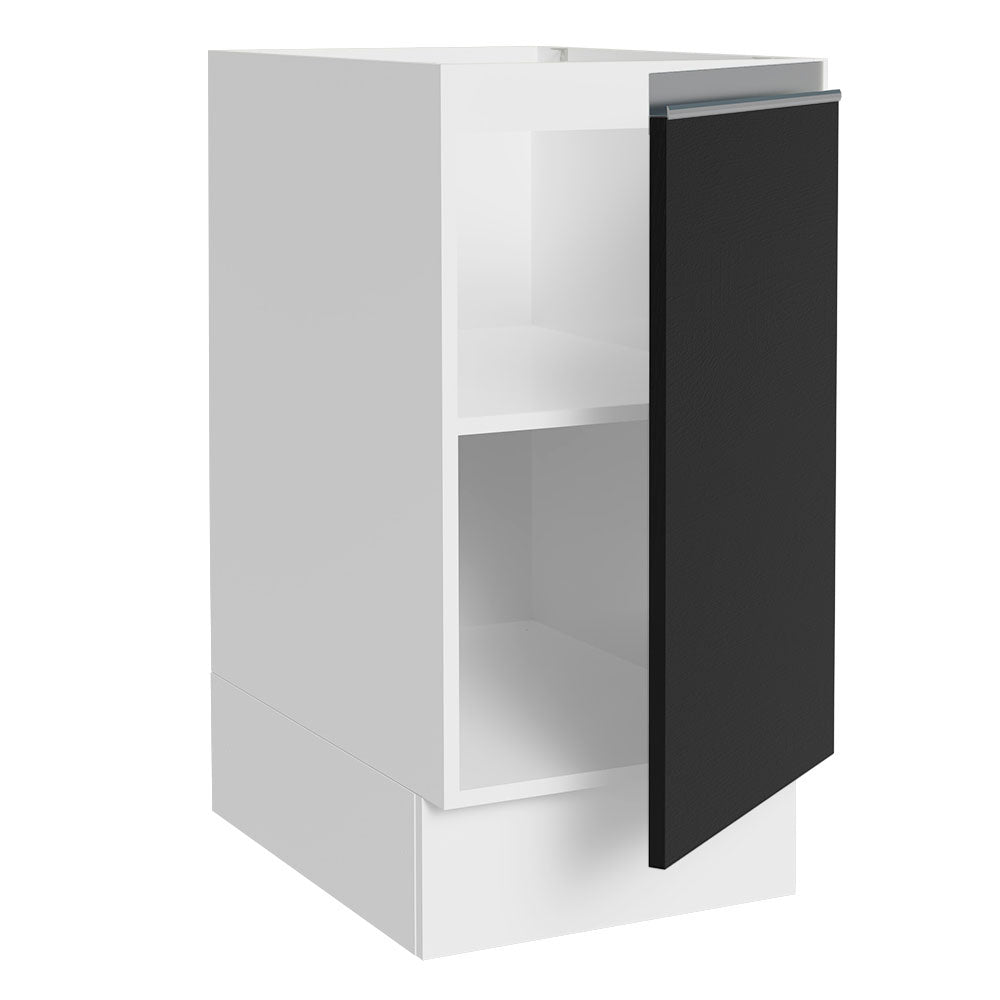Balcão Cozinha 40 x 60 cm 1 Porta (Sem Tampo) Branco/Preto Glamy Madesa