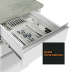 Balcão Cozinha 40 x 60 cm 3 Gavetas (Sem Tampo) Branco Glamy Madesa