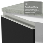 Balcão de Cozinha 50 x 60cm 1 Porta (Sem Tampo) Branco/Preto Glamy Madesa