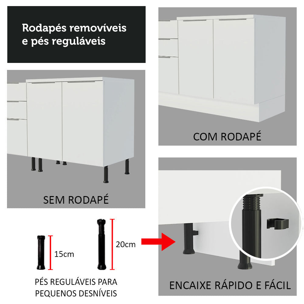 Balcão Madesa Stella 60 x 60 cm 1 Porta (Com Tampo) Branco