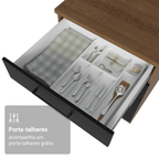 Balcão Madesa Agata 60 x 60 cm 3 Gavetas (Com Tampo) Rustic/Preto
