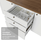 Balcão de Cozinha 60 x 60 cm 3 Gavetas (Com Tampo) Branco/Rustic Vik Madesa