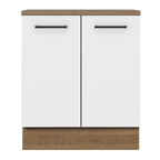 Balcão de Cozinha Madesa Agata 70 x 60 cm 2 Portas (Com Tampo) Rustic/Branco