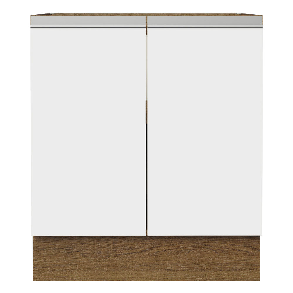 Balcão Cozinha 70 x 60 cm 2 Portas (Sem Tampo) Rustic/Branco Glamy Madesa