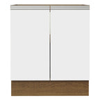 Balcão Cozinha 70 x 60 cm 2 Portas (Sem Tampo) Rustic/Branco Glamy Madesa
