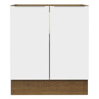 Balcão Cozinha 70 x 60 cm 2 Portas (Sem Tampo) Rustic/Branco Stella Madesa