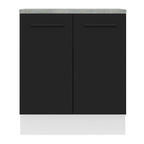 Balcão de Cozinha Madesa Agata 70 x 60 cm 2 Portas (Com Tampo) Branco/Preto