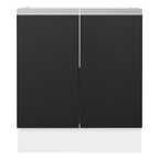 Balcão Cozinha 70 x 60 cm 2 Portas (Sem Tampo) Branco/Preto Glamy Madesa