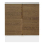 Balcão Cozinha 70 x 60 cm 2 Portas (Sem Tampo) Branco/Rustic Glamy Madesa