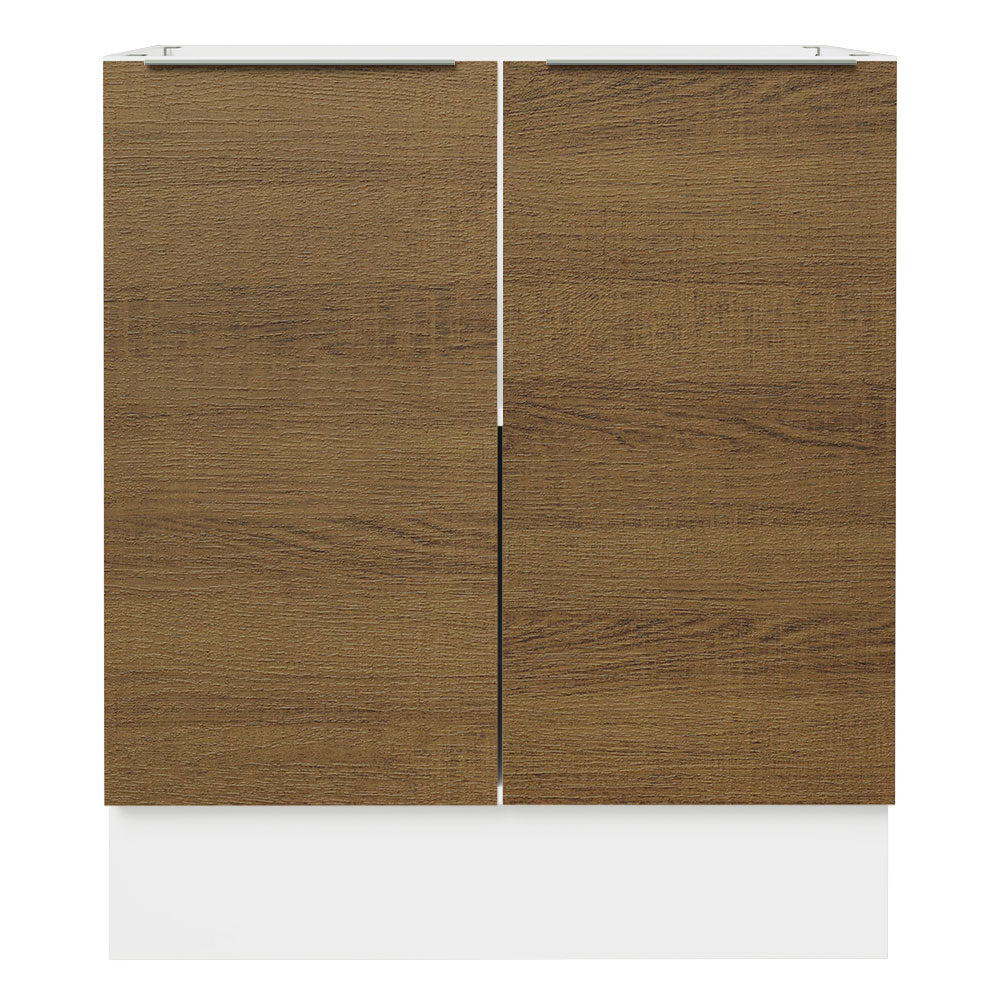 Balcão Cozinha 70 x 60 cm 2 Portas (Sem Tampo) Branco/Rustic Stella Madesa
