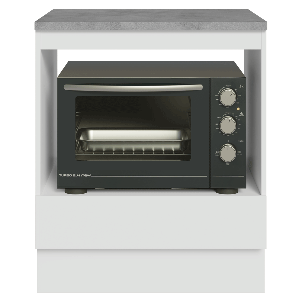 Balcão para Forno/Micro-ondas 70 x 60 cm 1 Gaveta (Com Tampo) Branco Madesa