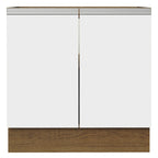 Balcão Cozinha 80 x 60 cm 2 Portas (Sem Tampo) Rustic/Branco Glamy Madesa