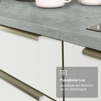 Balcão de Cozinha 80 x 60 cm 2 Portas (Sem Tampo) Branco/Branco Veludo Lux Madesa