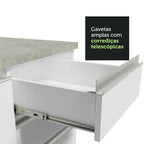 Balcão de Cozinha 80 x 60 cm 2 Gavetas (Com Tampo) Branco Glamy Madesa