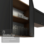 Torre Quente 60 x 60 cm 1 Porta 3 Gavetas Rustic/Preto Vik Madesa