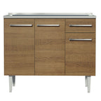 Balcão Gabinete com Pia 3 Portas e 1 Gaveta 105cm Rustic Emilly Madesa