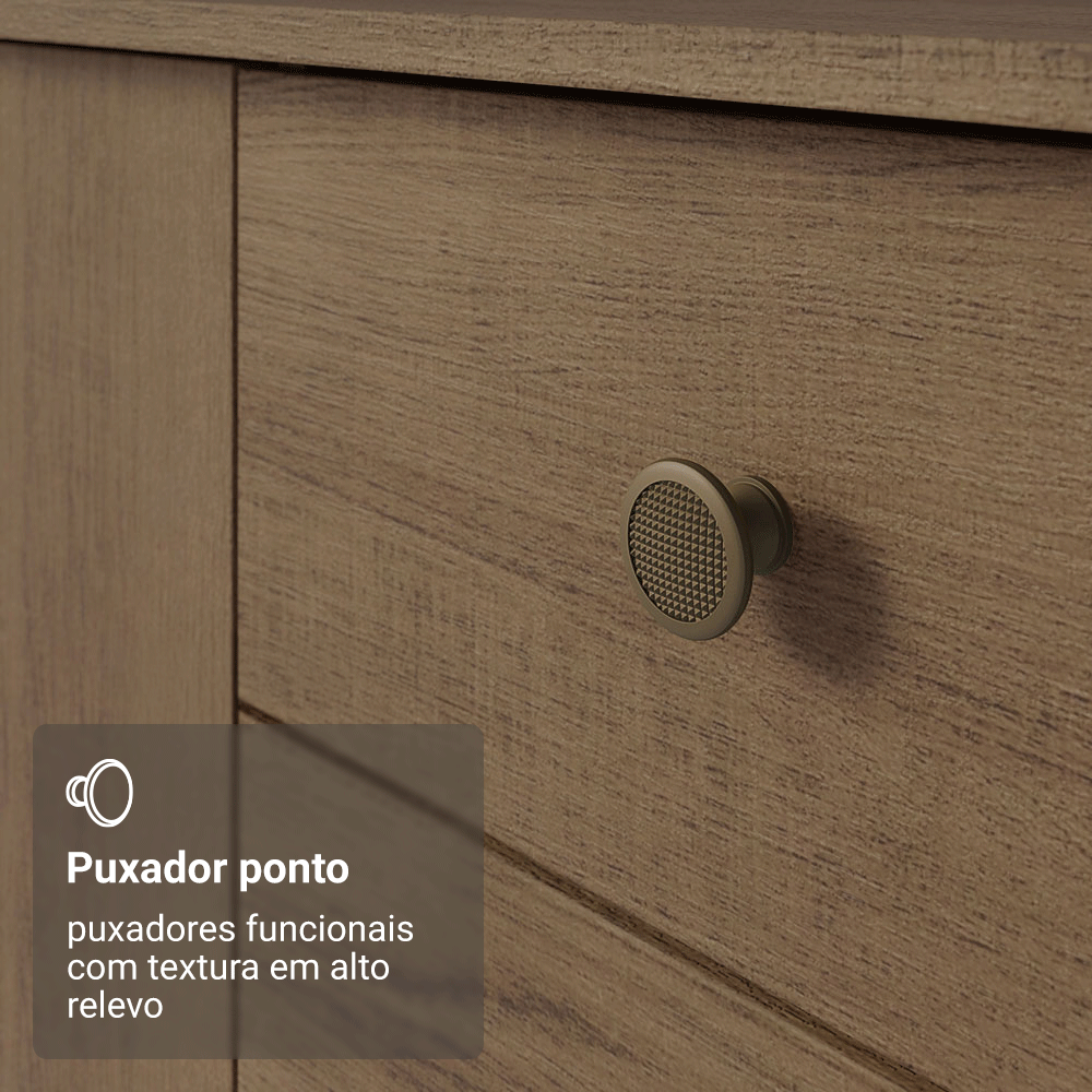 Balcão Gabinete 3 Portas 2 Gavetas Rustic Gourmet Madesa