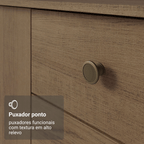 Balcão Gabinete 3 Portas 2 Gavetas Rustic Gourmet Madesa