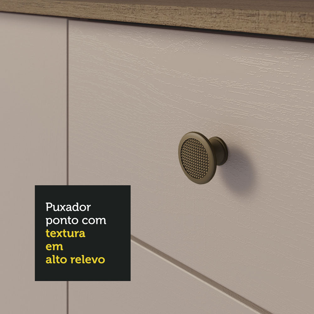 Balcão Gabinete 3 Portas 2 Gavetas Rustic/Crema Gourmet Madesa