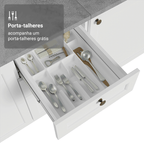 Balcão de Cozinha 120 cm 2 Portas 3 Gavetas Branco Vik Madesa