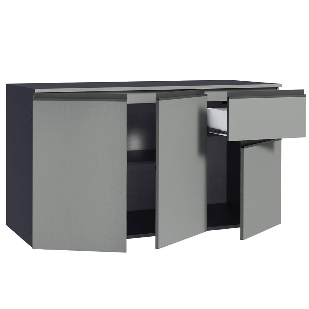 Balcão de Pia 3 Portas 1 Gaveta Suspenso Cinza Nice Madesa