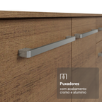 Balcão Gabinete Madesa Emilly 3 Portas e 1 Gaveta Rustic
