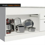 Balcão Madesa Agata 150 cm 2 Portas e 2 Gavetas (Com Tampo) Branco