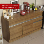 Balcão Madesa Glamy 150 cm 2 Portas e 2 Gavetas (Com Tampo) Rustic