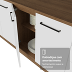 Balcão Gabinete Madesa Agata 150 cm 2 Gavetas 2 Portas (Com Tampo) Rustic/Branco