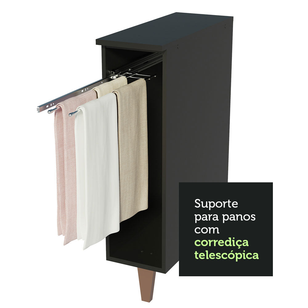 Balcão Porta-Pano Madesa Reims 20 cm Preto