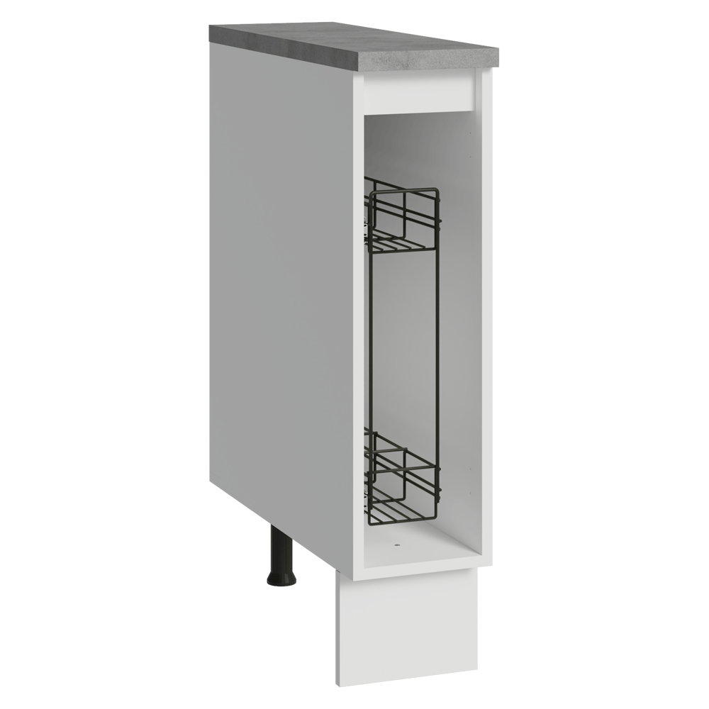 Balcão Porta-Temperos 20 cm 1 Porta (Com Tampo) Branco/Crema Vik Madesa