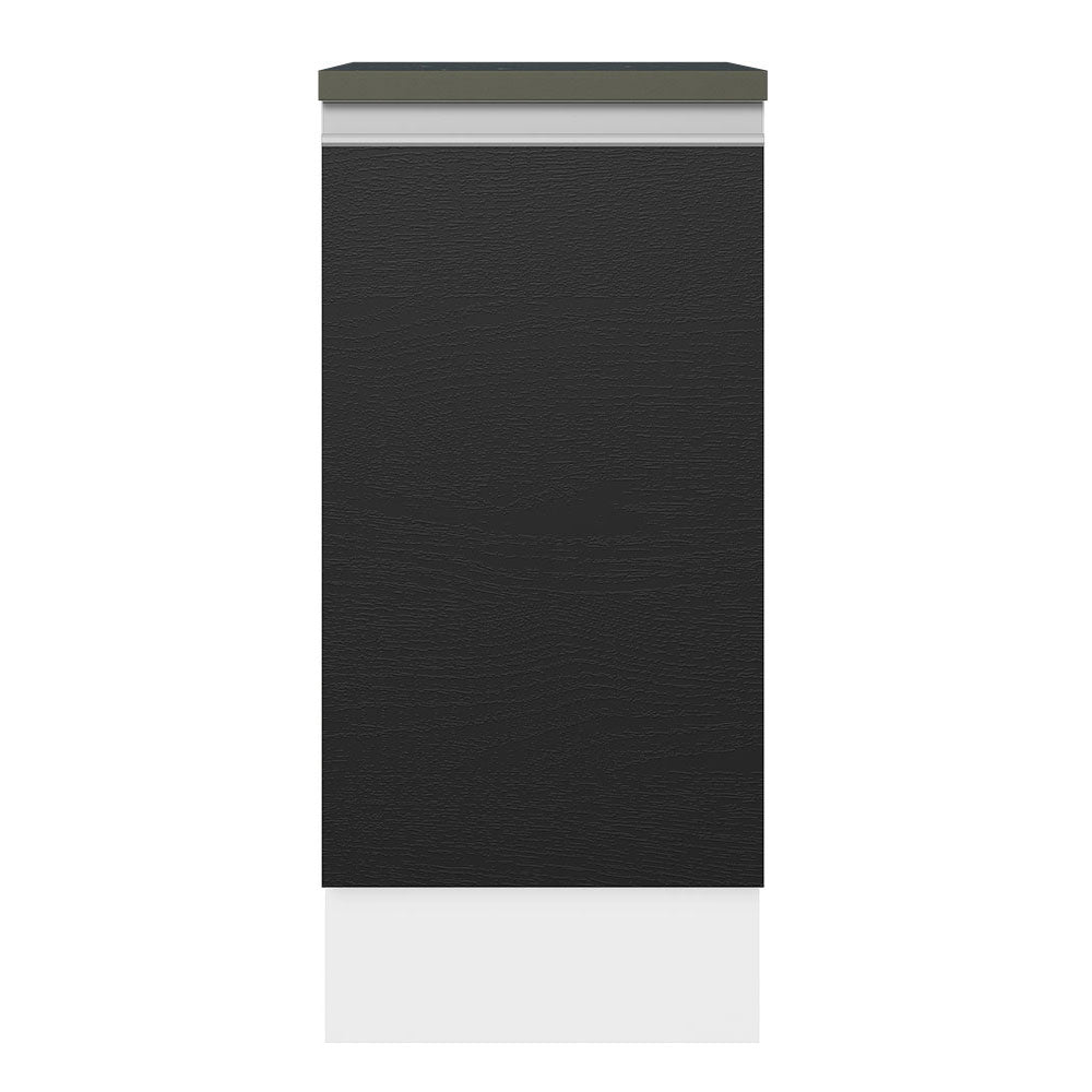 Balcão 100% MDF 35 cm 1 Porta Branco/Preto Acordes Madesa