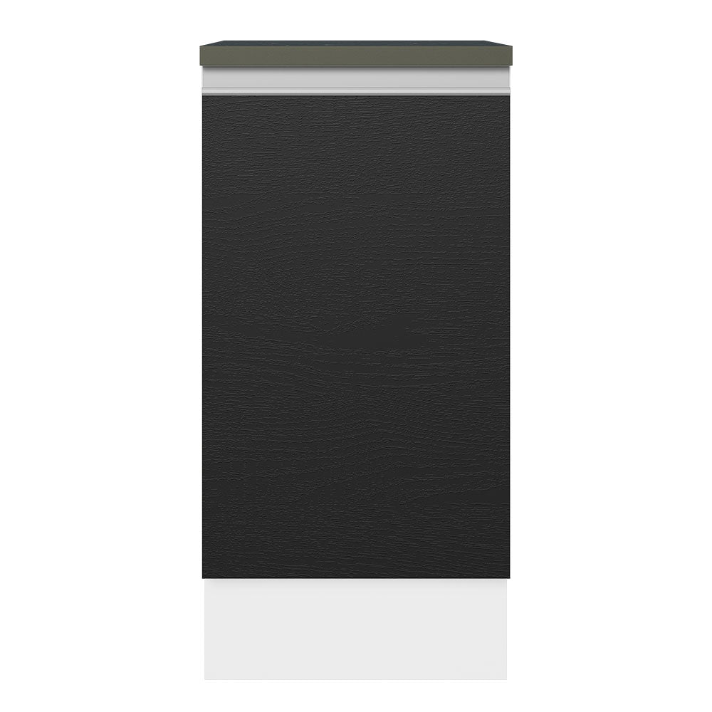 Balcão 100% MDF 40 cm 1 Porta Branco/Preto Acordes Madesa