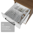 Balcão de Cozinha 40 cm 3 Gavetas (Sem Tampo) Rustic/Branco Agata Madesa