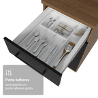 Balcão de Cozinha 40 cm 3 Gavetas (Sem Tampo) Rustic/Preto Agata Madesa