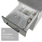 Balcão de Cozinha 40 cm 3 Gavetas (Sem Tampo) Branco/Cinza Agata Madesa