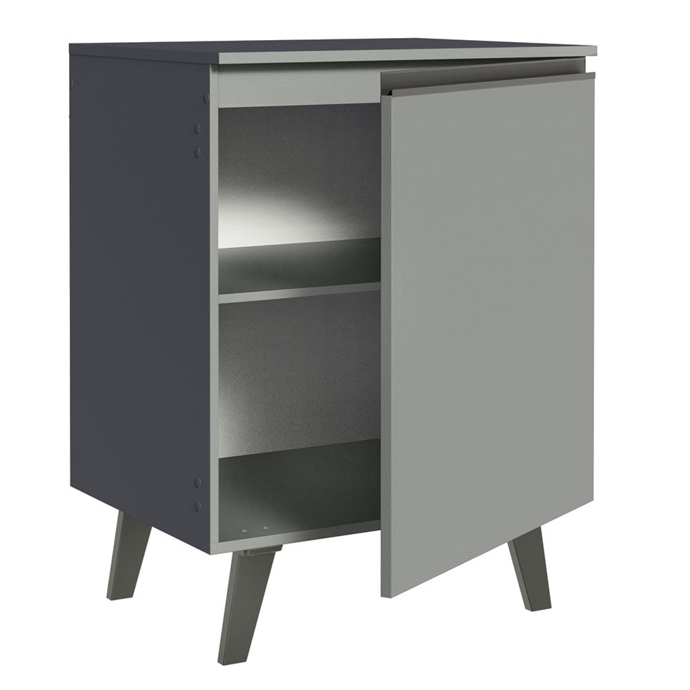 Balcão 60 cm 1 Porta Com Pés Cinza Nice Madesa