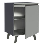 Balcão 60 cm 1 Porta Com Pés Cinza Nice Madesa