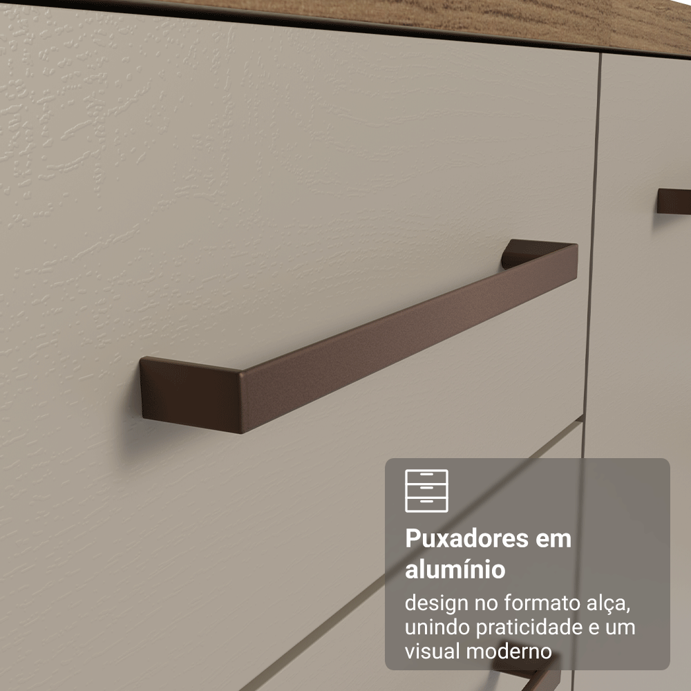 Balcão de Cozinha 60 cm 1 Porta (Sem Tampo) Rustic/Crema Agata Madesa