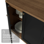 Balcão de Cozinha 60 cm 1 Porta Rustic/Preto Vik Madesa