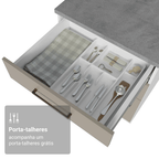 Balcão de Cozinha 60 cm 3 Gavetas (Sem Tampo) Branco/Crema Agata Madesa