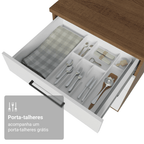 Balcão de Cozinha 60 cm 3 Gavetas (Sem Tampo) Rustic/Branco Agata Madesa