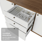 Balcão de Cozinha 60 cm 3 Gavetas (Sem Tampo) Rustic/Branco Vik Madesa