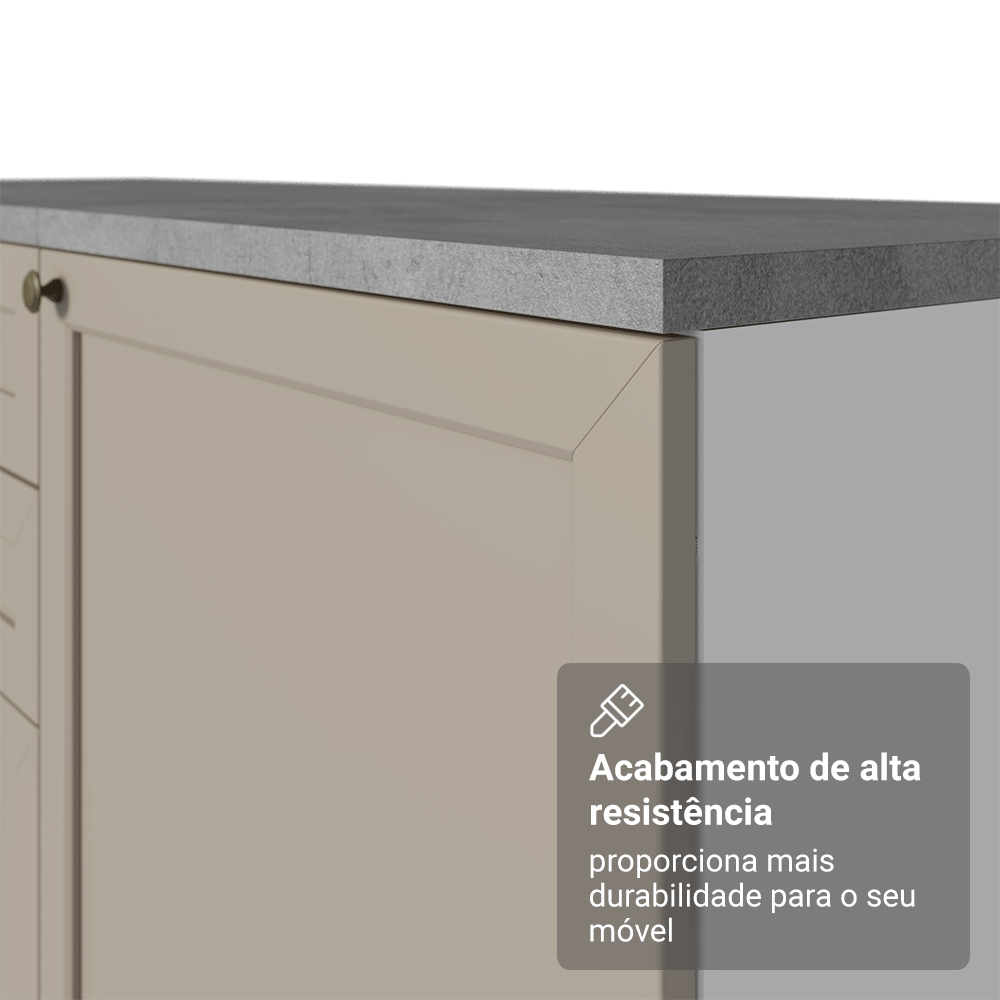 Balcão de Cozinha 70 cm 2 Portas (Sem Tampo) Branco/Crema Vik Madesa