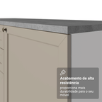 Balcão de Cozinha 70 cm 2 Portas (Sem Tampo) Branco/Crema Vik Madesa