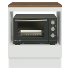 Balcão para Forno/Micro-ondas 70 cm 1 Gaveta Branco Tampo Rustic Madesa