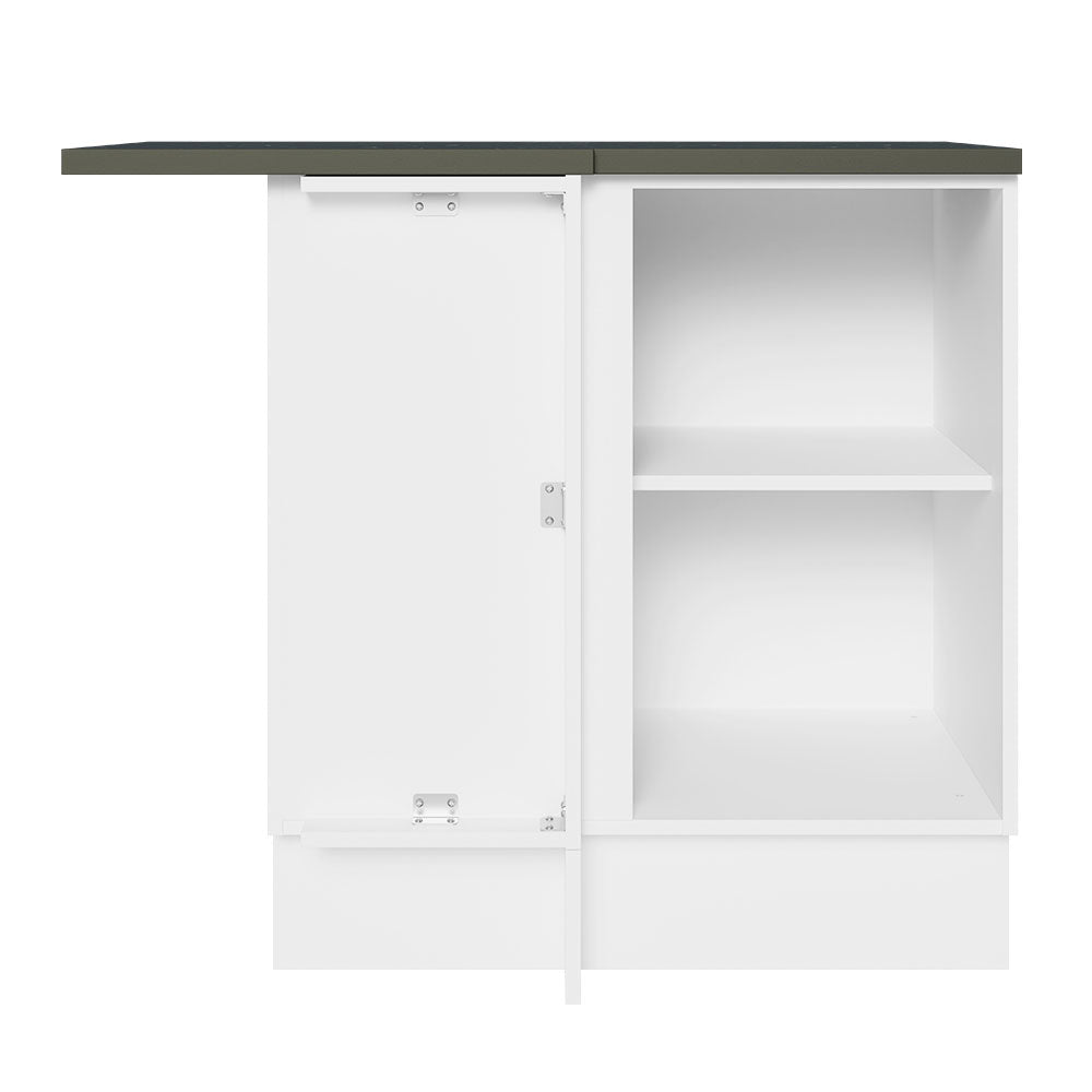 Balcão de Canto Madesa Acordes 100% MDF 1 Porta Branco Brilho