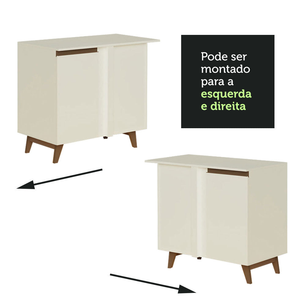 Balcão de Canto Madesa Reims 1 Porta Branco